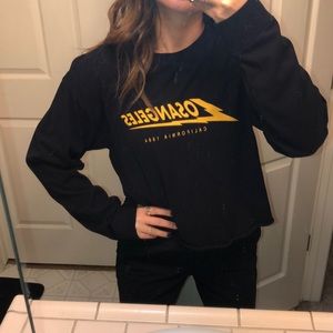 Black cropped Los Angeles long sleeve